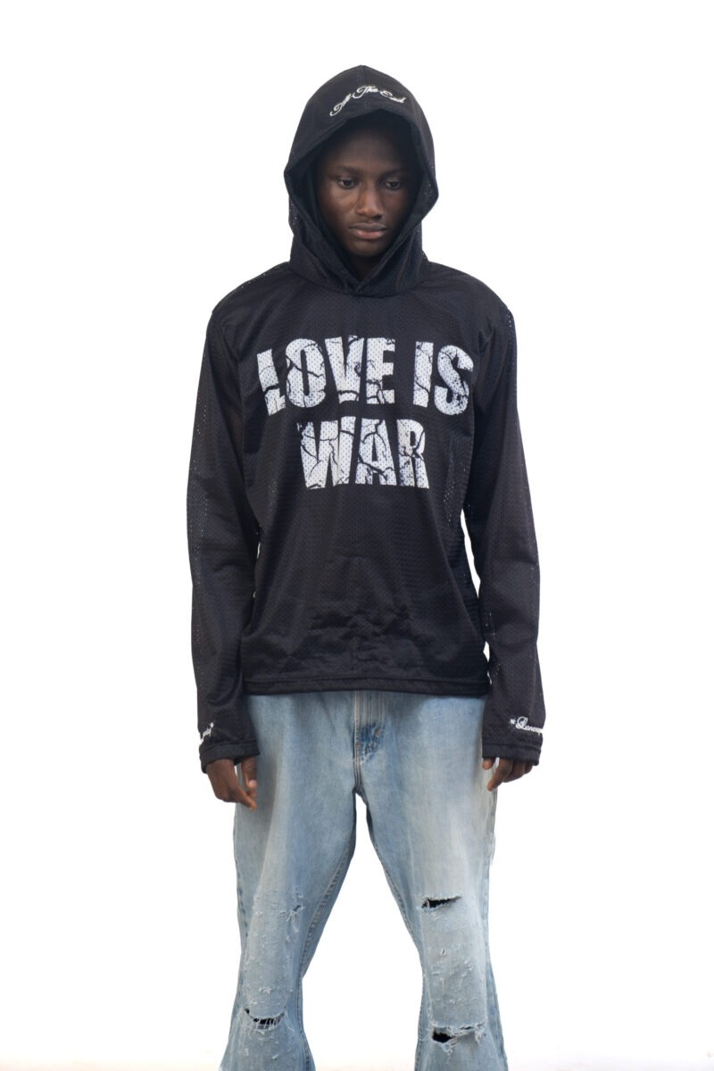 LOVE IS WAR MESH HOODIE